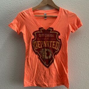 Cody Canada And The Departed CCR Orange Pink V-Neck T-Shirt Size Small